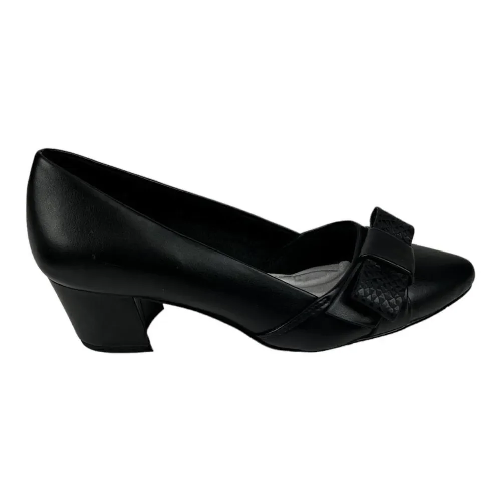 New Easy Street Women Black Shoes Pointed toe Slip-on Heels Pumps US 6.5